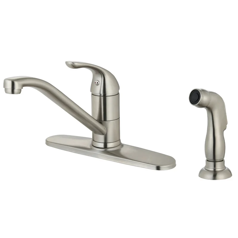 Compass Manufacturing 191-6575 Noble Single Handle Kitchen Faucet Brushed Nickel Finish