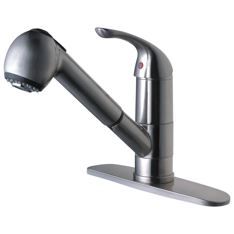 Compass Manufacturing 191-6577 Noble Single Handle Kitchen Faucet Brushed Nickel Finish