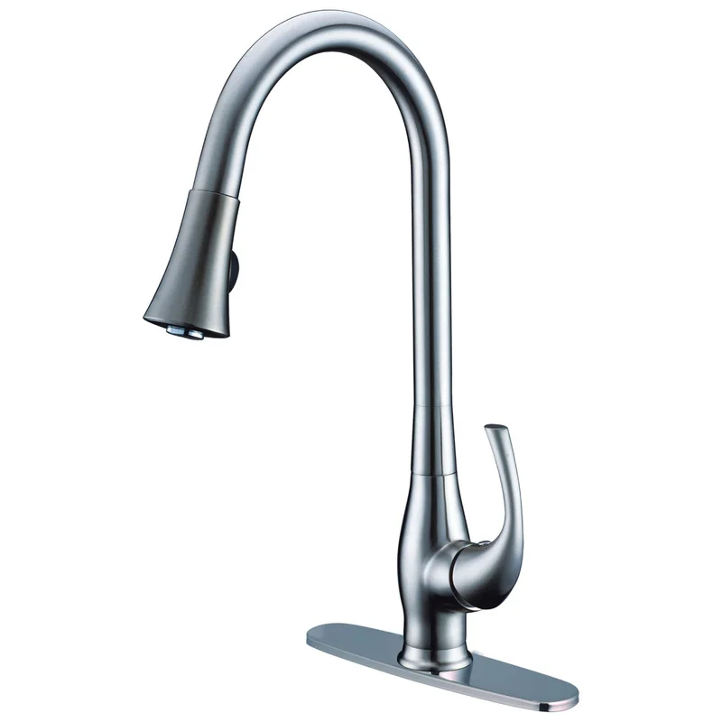 Compass Manufacturing 191-6600 Grand Single Handle Kitchen Faucet in a Polished Chrome Finish Polished Chrome Finish