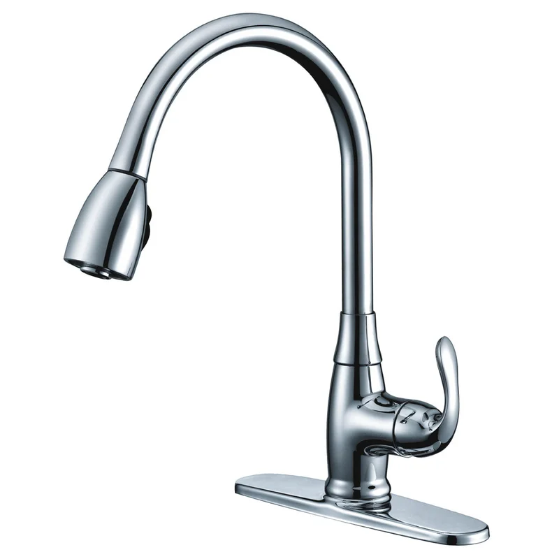 Compass Manufacturing 191-7697 Noble Single Handle Kitchen Faucet Polished Chrome Finish