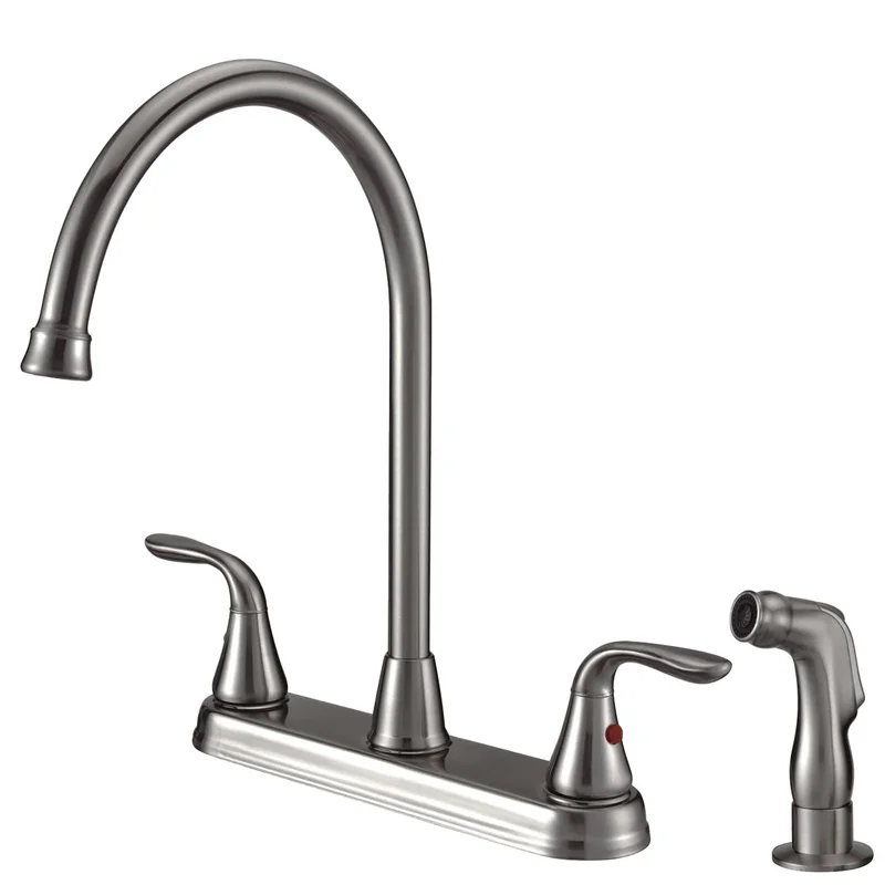 Compass Manufacturing 191-7704 Majestic Two Handle Kitchen Faucet Brushed Nickel Finish