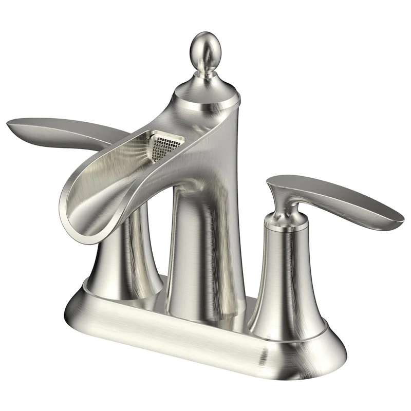 Compass Manufacturing 192-6435 Aegean Two Handle Bathroom Faucet Brushed Nickel Finish