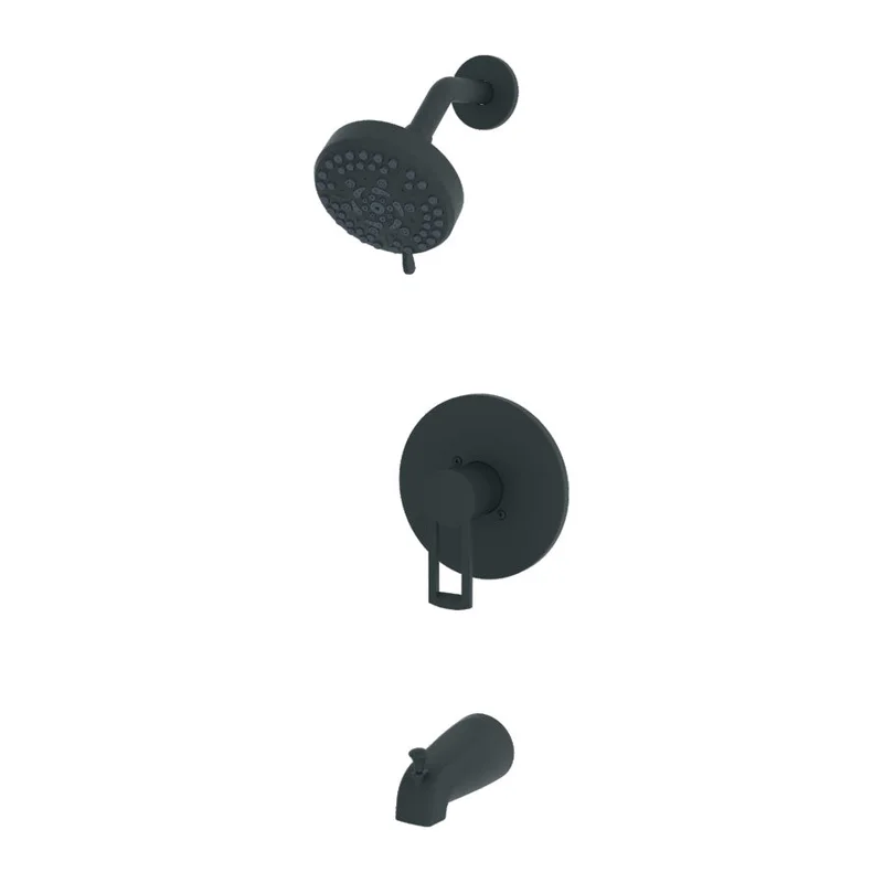 Compass Manufacturing 192-8101 Westdale Single Handle Tub and Shower Faucet Matte Black Finish