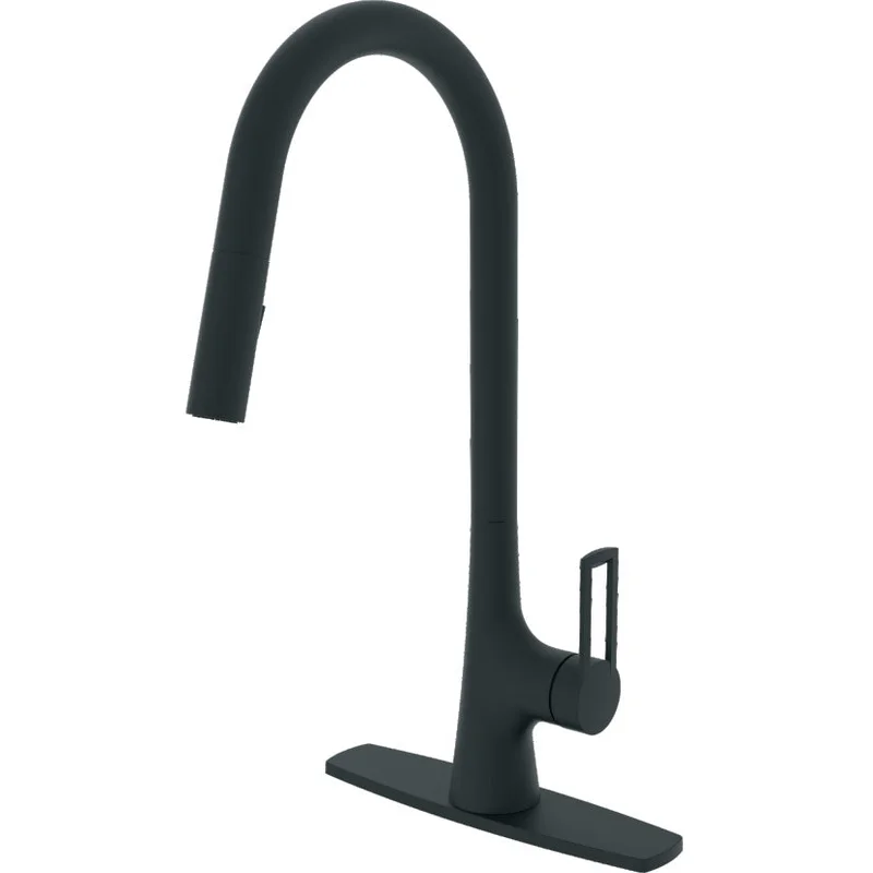 Compass Manufacturing 192-8109 Westdale Single Handle Pull-Down Kitchen Faucet Matte Black Finish