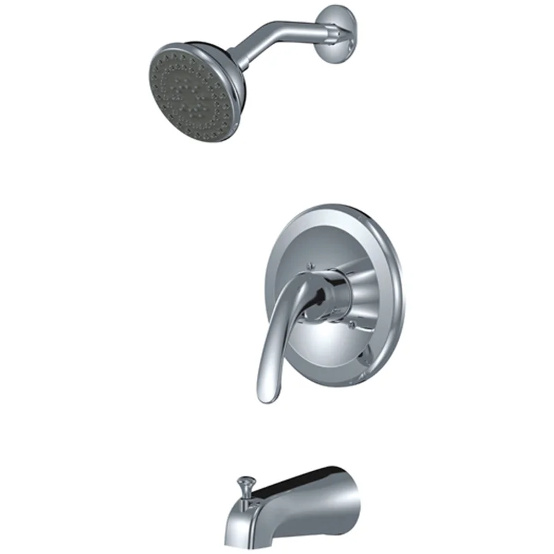 Compass Manufacturing 211-6578 Noble Single Handle Tub and Shower Faucet Polished Chrome Finish