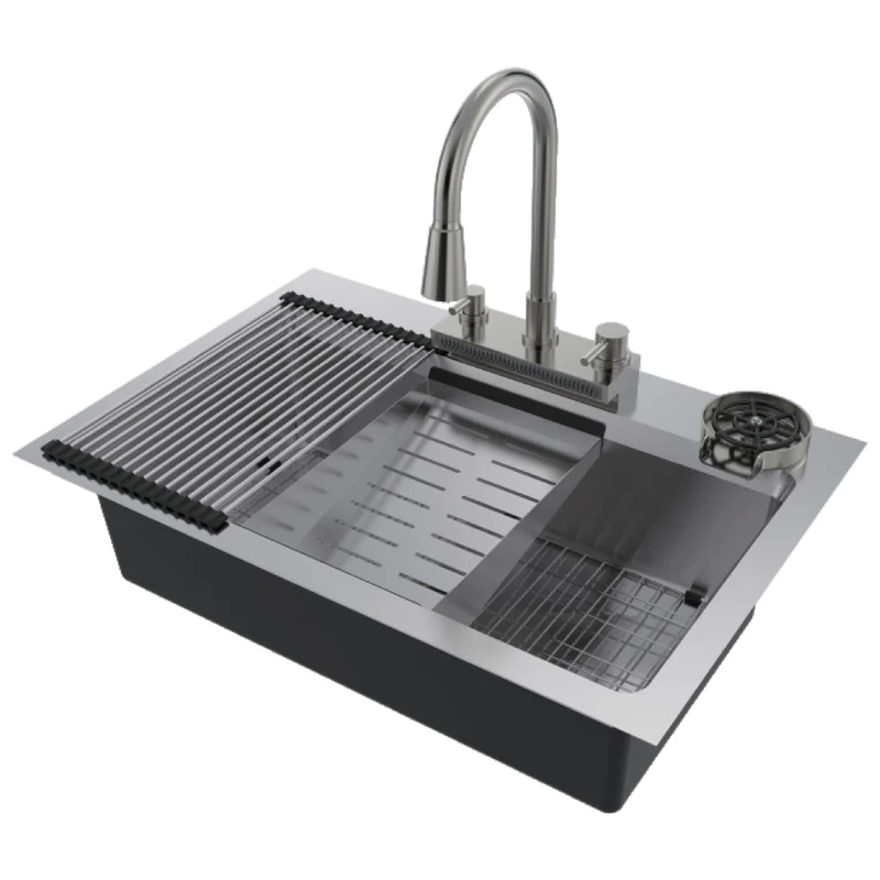 Compass Manufacturing 482-8090 Drexmore 33 x 22 Stainless Steel Work Station Sink Kit