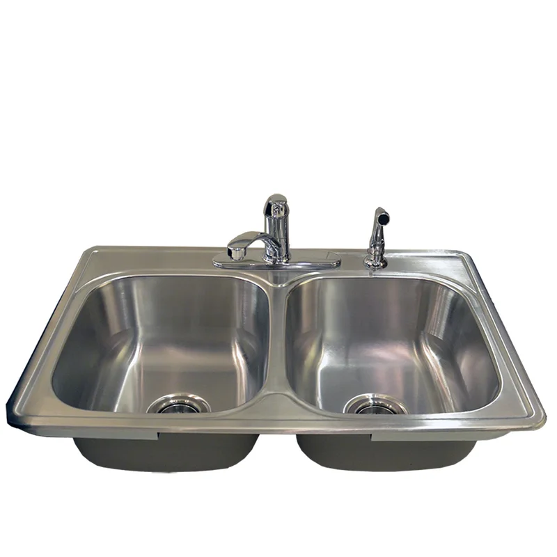 Compass Manufacturing 712-6025 Grab-N-Go 33 x 22 x 7 Stainless Steel Sink Kit