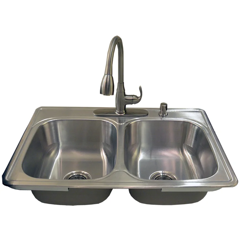 Compass Manufacturing 712-6026 Grab-N-Go 33 x 22 x 8 Stainless Steel Sink Kit