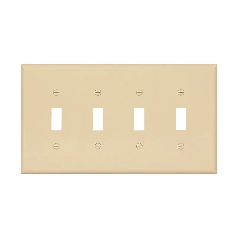Cooper Industries Ivory 4gang Mid-size Unbreakable Nylon Toggle Switch Wallplate Cover Ivory