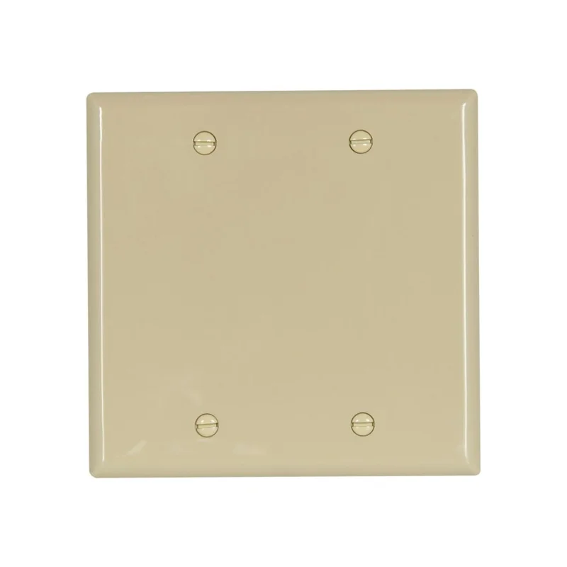 Cooper Industries Ivory Standard 2-Gang Blank Thermoplastic Unbreakable Wallplates 5 Ivory