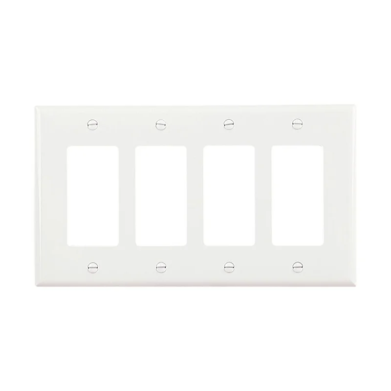 Cooper Wiring Devices 4-gang Decorator/GFCI Wall Plate With White Finish White