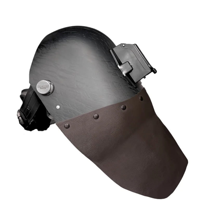 Corn Silk Carbon Fiber Chopped Bottom Leather Welding Hood Original Grey
