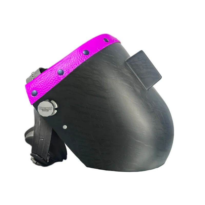 Corn Silk Carbon Fiber Chopped Top Leather Welding Hood Black Floral