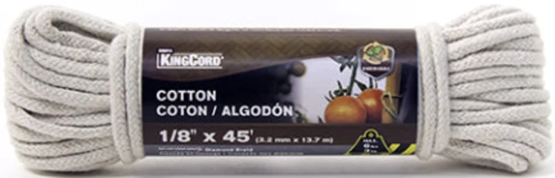 COTTON DIAMON BRAID 1/8 IN X 45 FT NAT