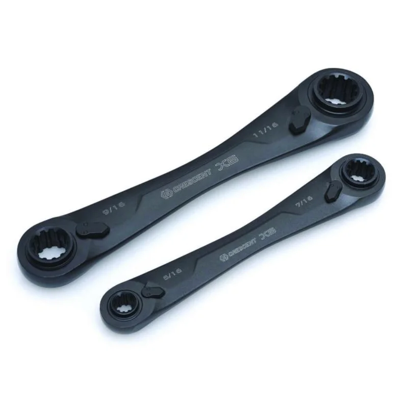 Crescent 2 Pc. X6 4-in-1 Black Oxide Spline Ratcheting SAE Wrench Set