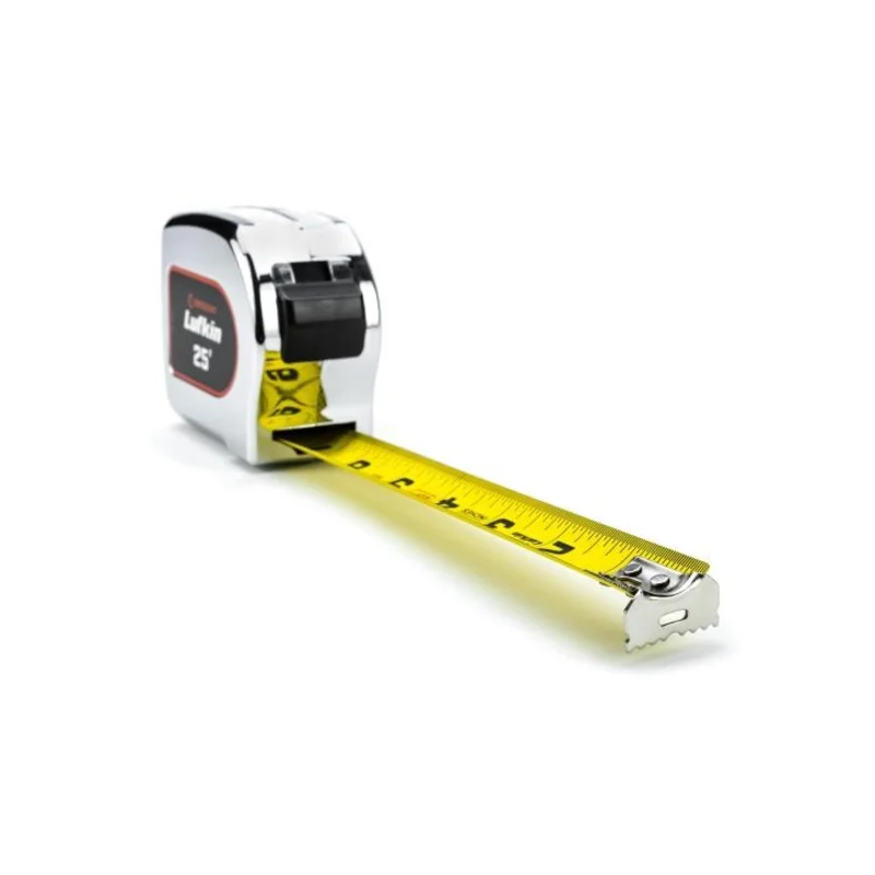 Crescent Lufkin 1-1/8" x 25' Chrome Case Yellow Clad Tape Measure Yellow