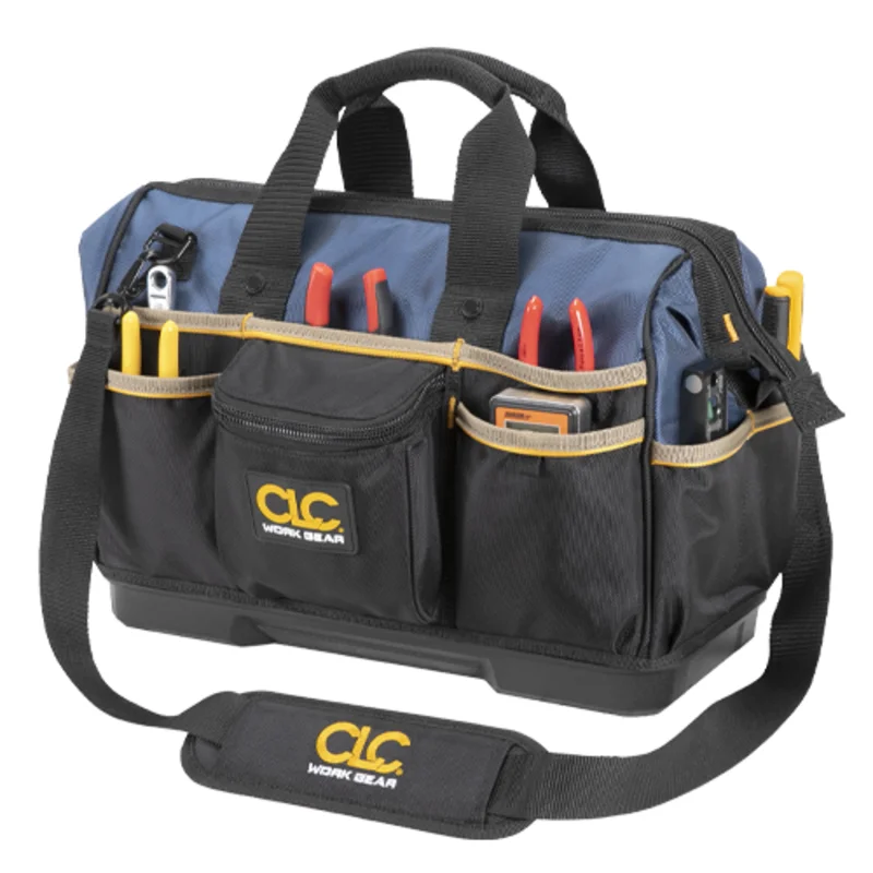 Custom Leather Craft 16 Molded Base Bigmouth Tote Tool Bag 23 Pocket