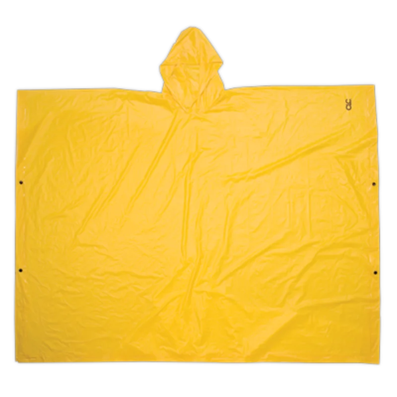 Custom LeatherCraft Climate Gear Lightweight PVC Rain Poncho Yellow