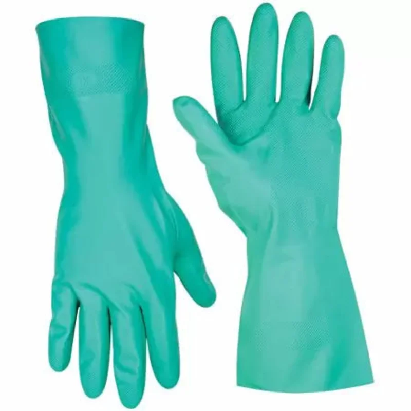 Custom Leathercraft Medium Chemical Resistant Nitrile Gloves Green Green