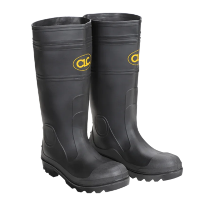 Custom Leathercraft Plain Toe Pvc Rain Boots Black 12 Black