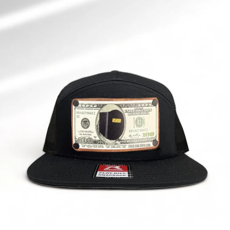 Customizable 0 Pancake Hood Leather Patch Black