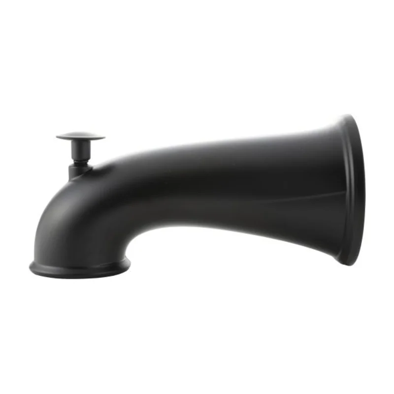 Danco 6 in. Decorative Tub Spout with Pull Up Diverter in Matte Black Matte Black