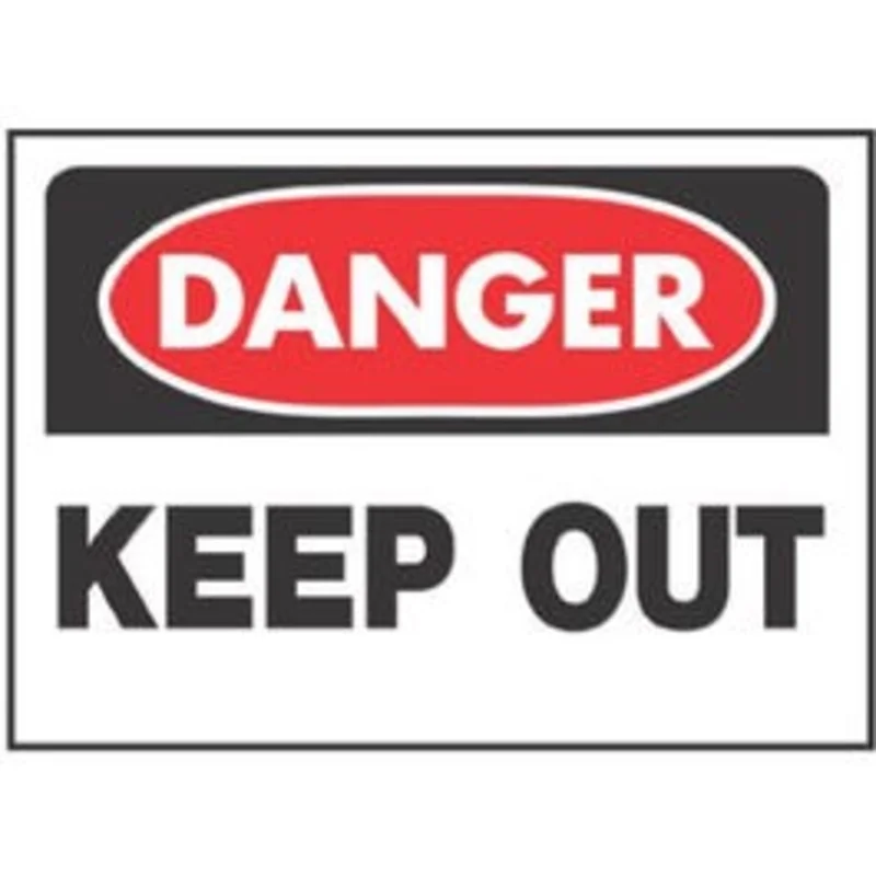 "Danger Keep Out" Sign, Red/Black Polypropylene, 10 x 14-In.