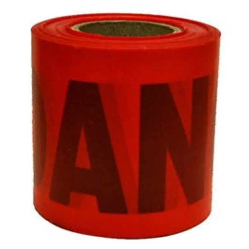 "Danger" Tape, Red, Waterproof, 300-Ft.