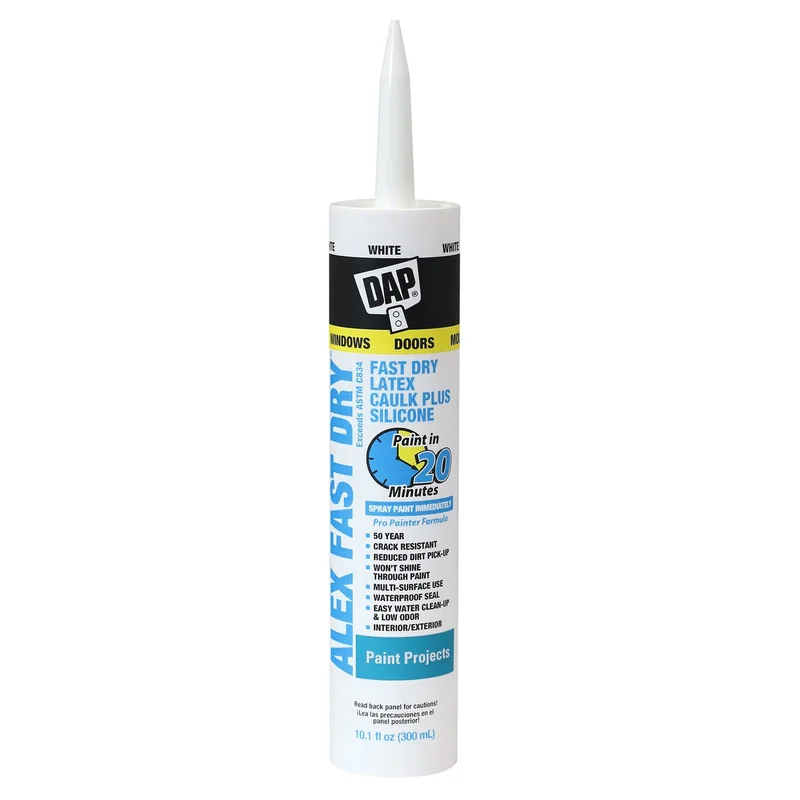 Dap ALEX FAST DRY Acrylic Latex Caulk Plus Silicone 5.5 Oz