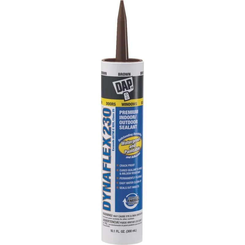 DAP DYNAFLEX 230 10.1 Oz. 100% Waterproof Window, Door, Siding & Trim Elastomeric Sealant, Brown