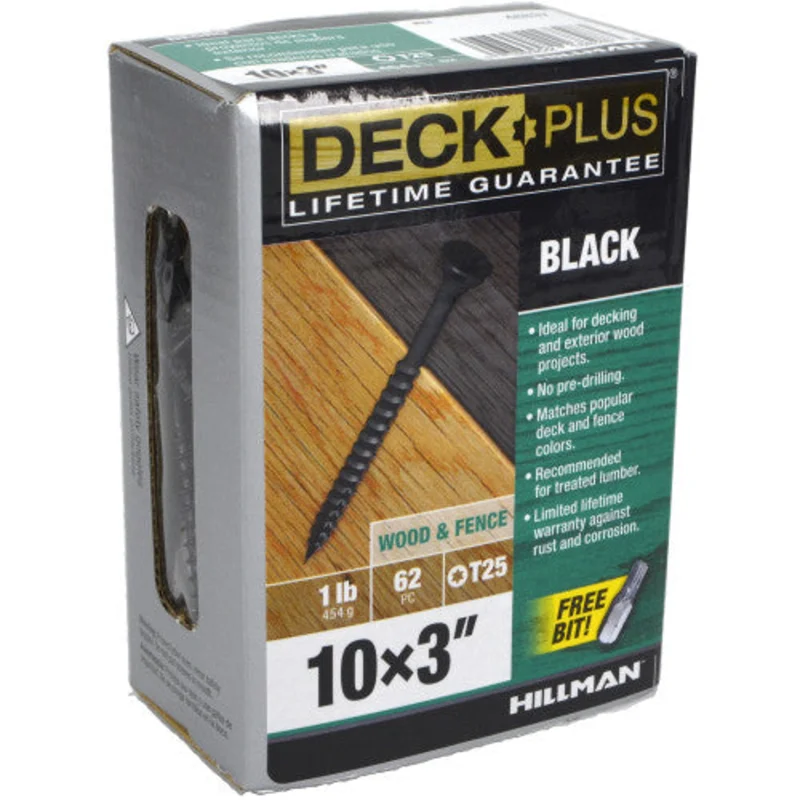 Deck Plus Black Deck Screws #10 X 3"
