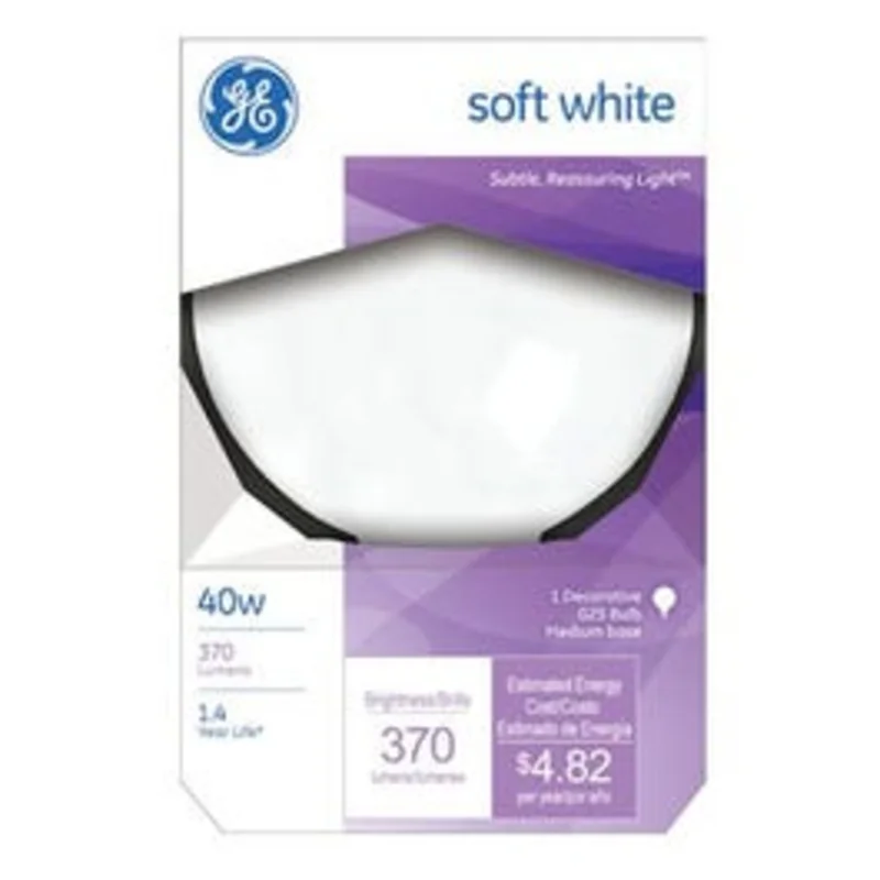 Decorative Globe Light Bulb, White, 3-In. Diam., 40-Watts