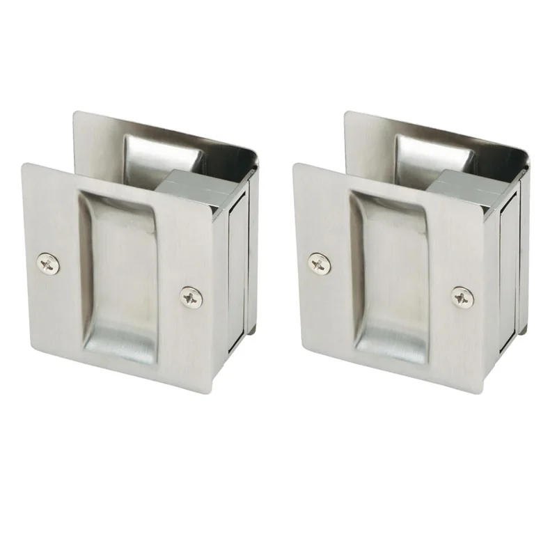 Design House 2-Pack Rectangular Pocket Door Passage is Finished in Satin Nickel Satin Nickel