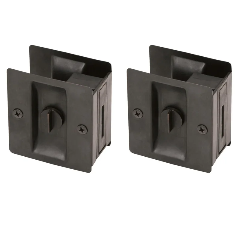 Design House 2-Pack Rectangular Privacy Pocket Door Passage is Finished in a Oil Rubbed Bronze Oil-Rubbed Bronze