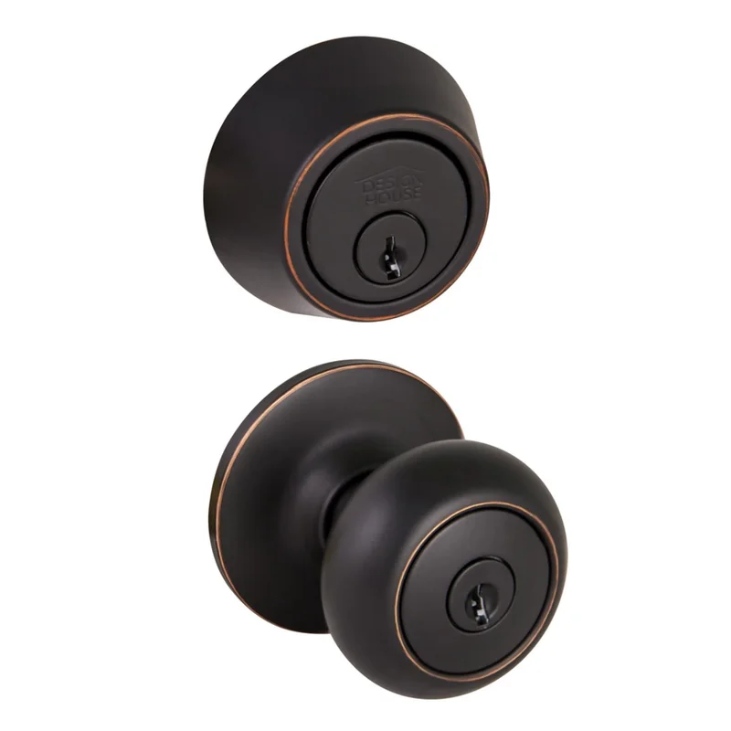 Design House Cambridge 2-Way Latch Deadbolt and Entry Door Knob in Oil Rubbed Bronze Oil-Rubbed Bronze