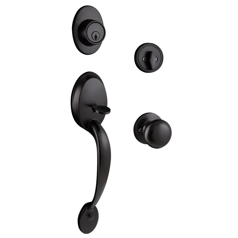 Design House Coventry Door Handleset with Knob and Deadbolt Matte Black