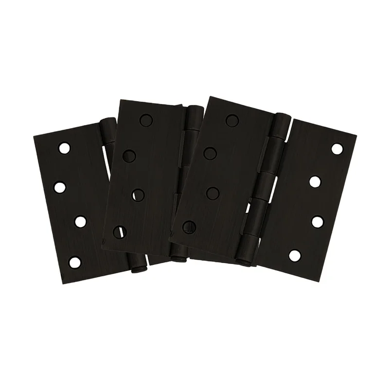 Design House  Square Corner Door Hinge in Oil-Rubbed Bronze, 4-Inch, 3-Pack
