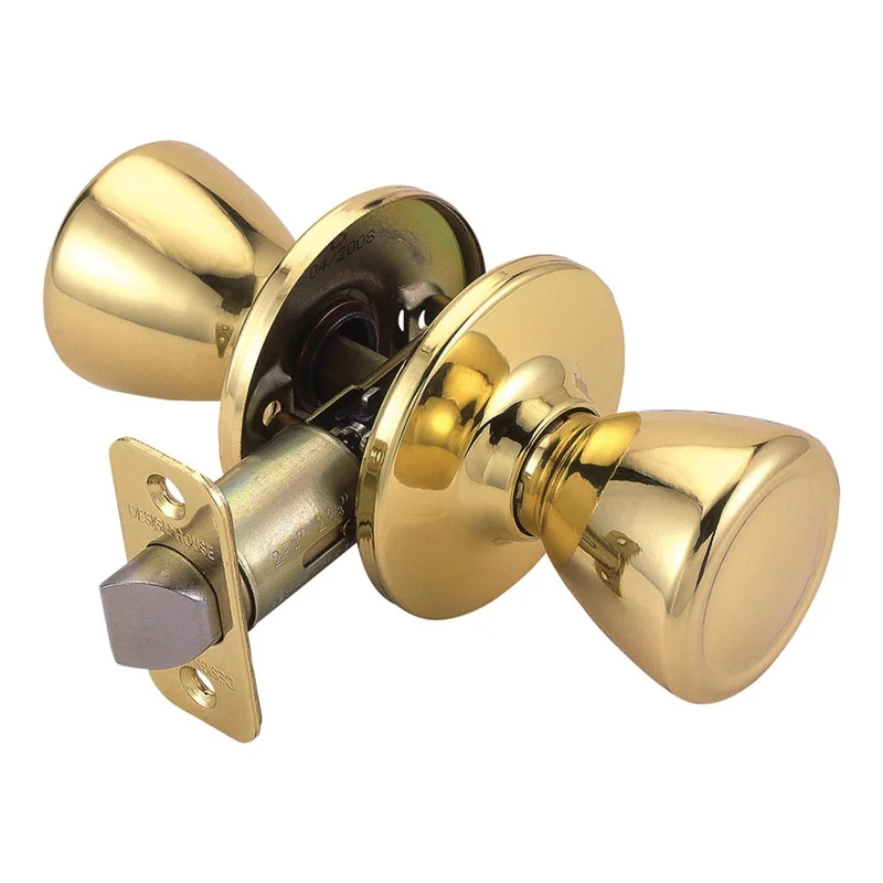 Design House Tulip 2-Way Latch Passage Door Knob in Polished Brass Polished Brass