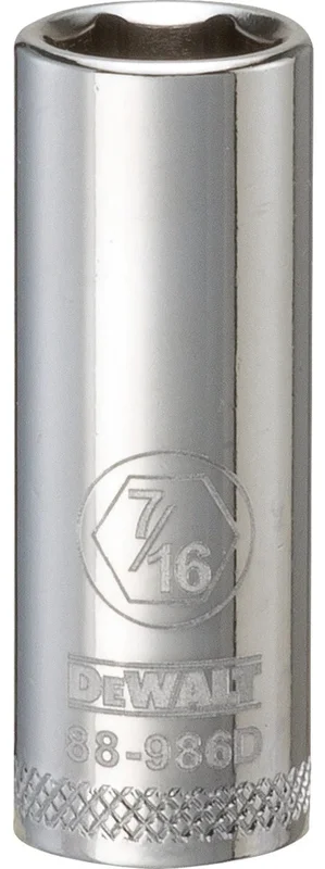 DeWalt 3/8 in Drive 6 pt Deep Socket Standard 7/16 in