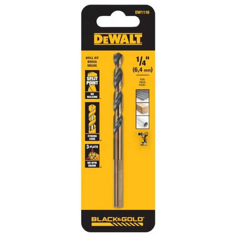 Dewalt Dw1116 Black & Gold Metal Drill Bits