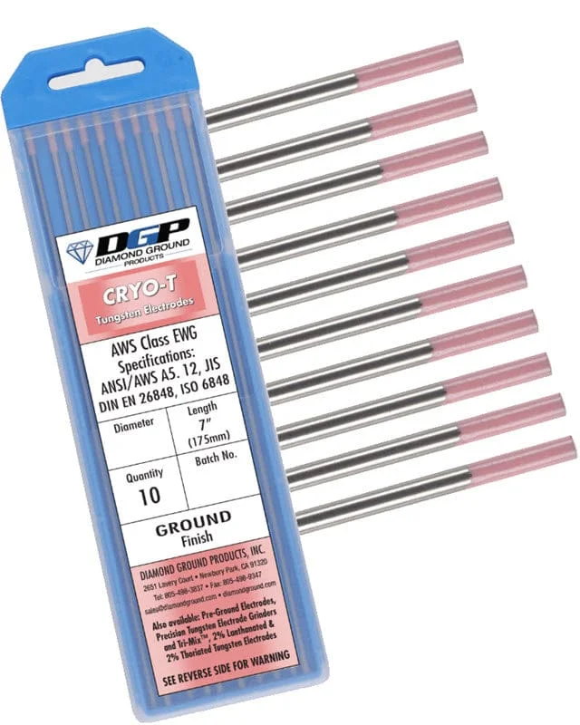 Diamond Ground CRYO-T 2% Thoriated Tungsten Electrode