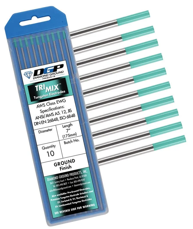 Diamond Ground Tri-Mix Tungsten Electrode