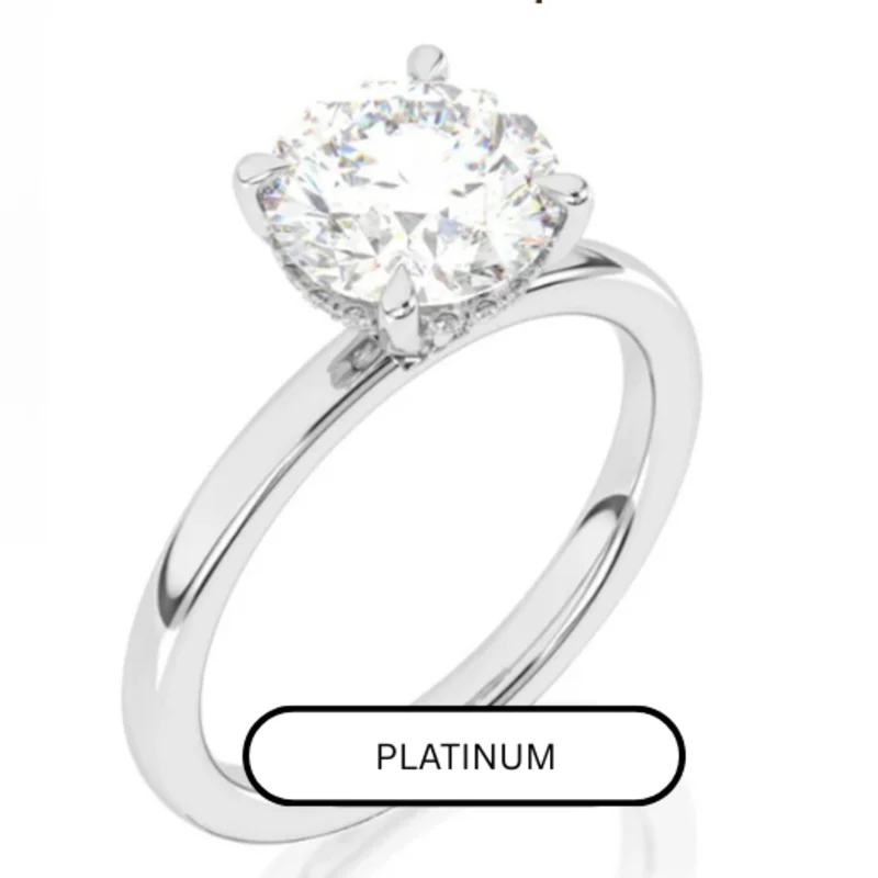 Diamond Under Halo Cathedral Engagement (Platinum)