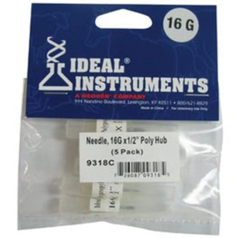 Disposable Needles, 1/2-In. Poly Hub, 16-Ga., 5-Pk.