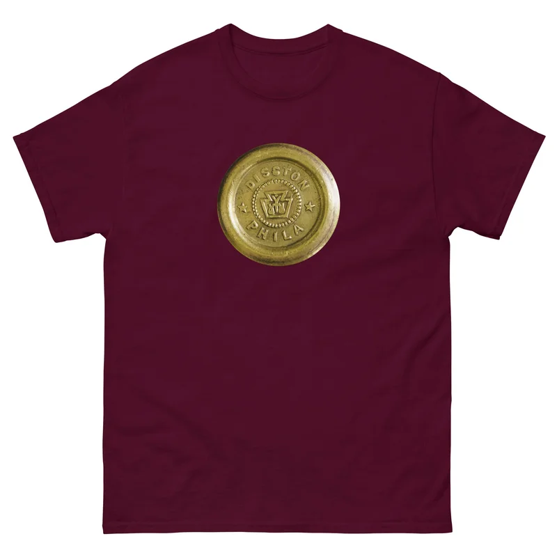Disston Hand Saw Medallion Woodworking T-Shirt (Multiple Colors) Maroon