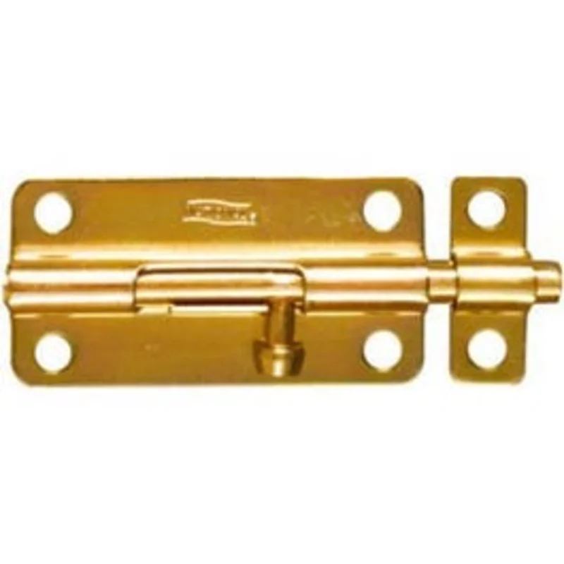 Door Barrel Bolt, Dull Brass, 4-In.