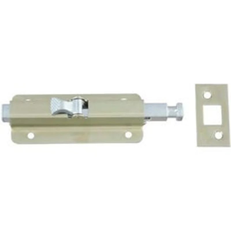 Door Foot Bolt, Zinc, 6-In.
