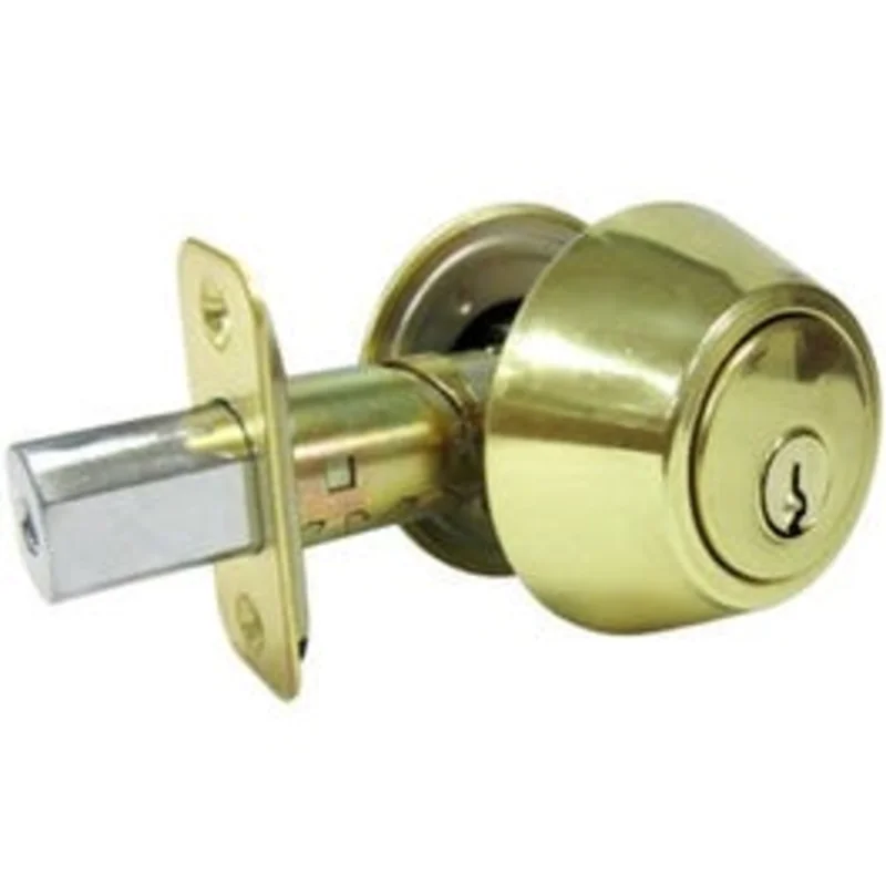 Double-Cylinder Deadbolt, Polished Brass