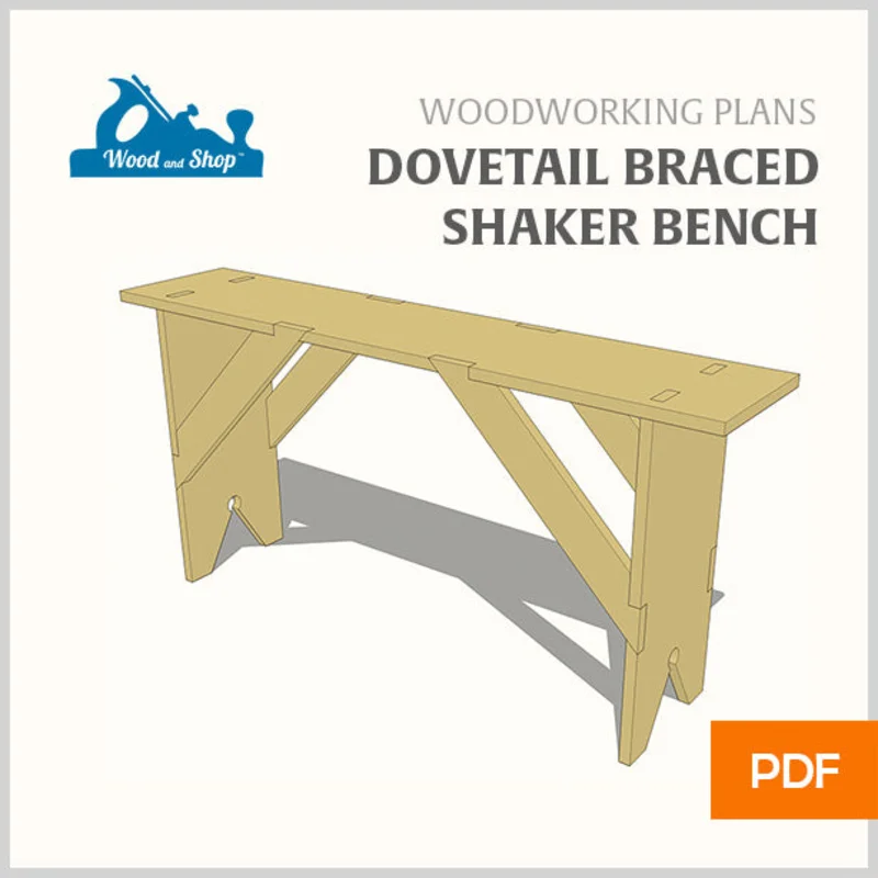 "Dovetail Braced Shaker Bench" Woodworking Plan