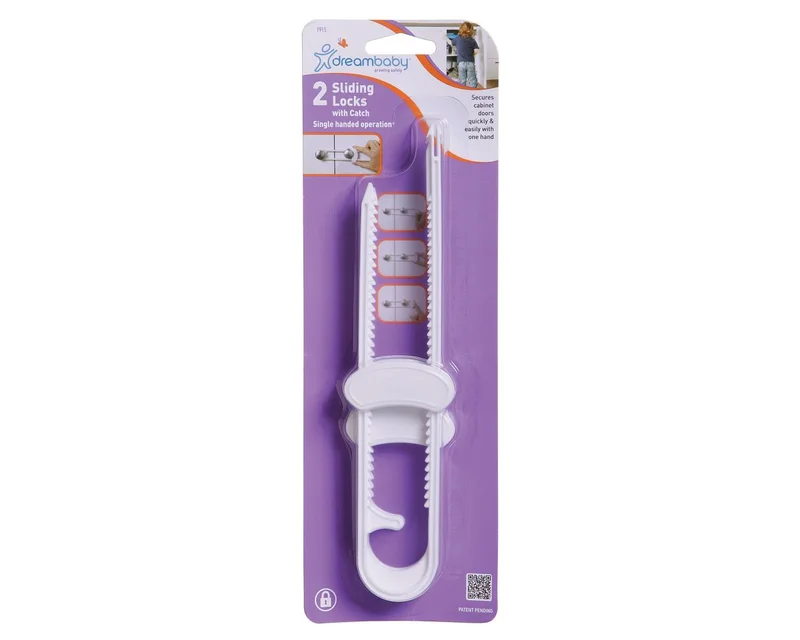 Dreambaby Sliding Locks With Catch - 2 Pack, White White